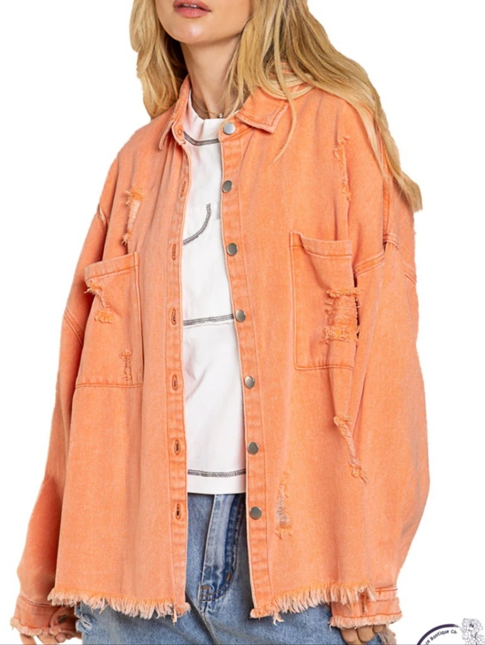 POL This Is The Time Orange Denim